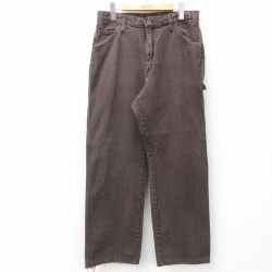 W33★古着 ディッキーズ Dickies ペインター パンツ メンズ ダック地 濃茶 ブラウン 25may20 中古 ボトムス ロング