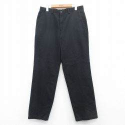 W33★古着 ドッカーズ パンツ メンズ コットン 黒 ブラック 25may20 中古 ボトムス ロング
