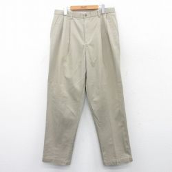 W35★古着 パンツ メンズ コットン ベージュ カーキ 25may20 中古 ボトムス ロング