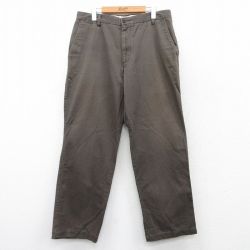 W34★古着 ドッカーズ パンツ メンズ コットン 茶 ブラウン 25may20 中古 ボトムス ロング