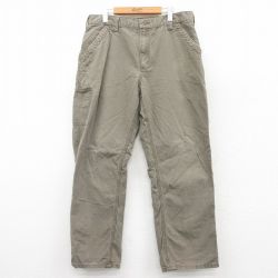 W35★古着 カーハート Carhartt ペインター パンツ メンズ ダック地 コットン ベージュ カーキ 【spe】 25may20 中古 ボトムス ロング