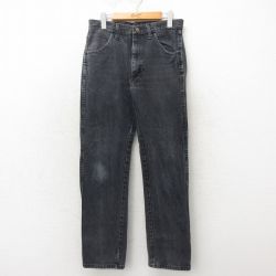 W31★古着 ラスラー ジーンズ メンズ コットン 黒 ブラック デニム 25may20 中古 ボトムス ジーパン Gパン ロング パンツ