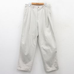 W34★古着 パンツ メンズ コットン ベージュ カーキ 25may21 中古 ボトムス ロング
