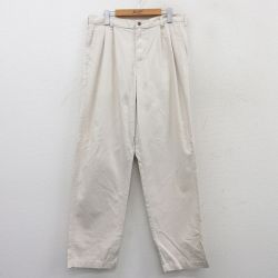 W34★古着 ドッカーズ パンツ メンズ コットン 薄ベージュ カーキ 25may21 中古 ボトムス ロング