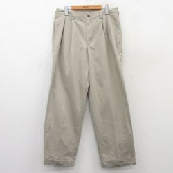 W33★古着 IZOD パンツ メンズ コットン ベージュ カーキ 25may21 中古 ボトムス ロング