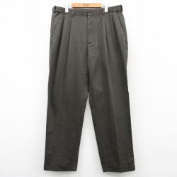 W38★古着 パンツ メンズ コットン こげ茶 ブラウン 25may21 中古 ボトムス ロング
