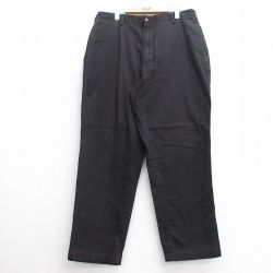 【50%OFF】W38★古着 パンツ メンズ コットン 黒 ブラック 25may21 中古 ボトムス ロング