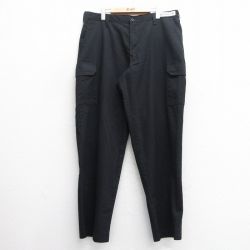 W38★古着 ワーク カーゴ パンツ メンズ CiNTAS 黒 ブラック 25may21 中古 ボトムス ロング