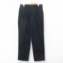 W32★古着 ドッカーズ パンツ メンズ コットン 黒 ブラック 25may22 中古 ボトムス ロング