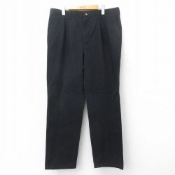 【50%OFF】W38★古着 ラングラー Wrangler パンツ メンズ コットン 黒 ブラック 25may22 中古 ボトムス ロング