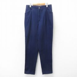 【50%OFF】W34★古着 パンツ メンズ 90年代 90s コットン カナダ製 紺 ネイビー 25may22 中古 ボトムス ロング