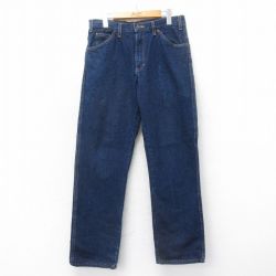 【50%OFF】W32★古着 ディッキーズ Dickies ジーンズ メンズ コットン 濃紺 ネイビー デニム 【spe】 25may22 中古 ボトムス ジーパン Gパン ロング パンツ