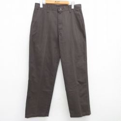 W32★古着 リー Lee パンツ メンズ コットン 茶 ブラウン 25may23 中古 ボトムス ロング