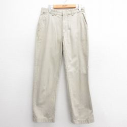 W32★古着 ギャップ GAP パンツ メンズ コットン 薄ベージュ カーキ 25may26 中古 ボトムス ロング