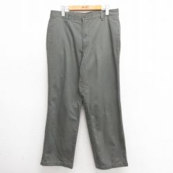 W34★古着 ドッカーズ パンツ メンズ コットン 濃グレー 25may26 中古 ボトムス ロング