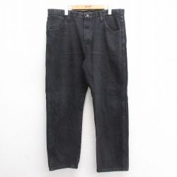 【20%OFF】W39★古着 ラスラー ジーンズ メンズ 大きいサイズ コットン 黒 ブラック デニム 25may27 中古 ボトムス ジーパン Gパン ロング パンツ