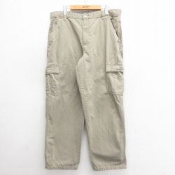 W38★古着 ラングラー Wrangler カーゴ パンツ メンズ コットン 濃ベージュ カーキ 25may27 中古 ボトムス ロング
