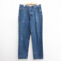 W33★古着 レッドヘッド ジーンズ メンズ コットン 濃紺 ネイビー デニム 25may27 中古 ボトムス ジーパン Gパン ロング パンツ