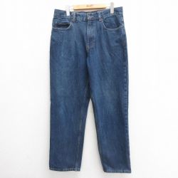 【50%OFF】W33★古着 カークランド ジーンズ メンズ コストコ 濃紺 ネイビー デニム 25may27 中古 ボトムス ジーパン Gパン ロング パンツ