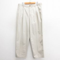 【50%OFF】W35★古着 エルエルビーン LLBEAN パンツ メンズ 00年代 00s コットン 薄ベージュ カーキ 25may27 中古 ボトムス ロング