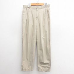 W34★古着 ラルフローレン Ralph Lauren ブランド チノ パンツ チノパン メンズ 90年代 90s HAMMOND コットン ベージュ カーキ 25may27 中古 ボトムス ロング