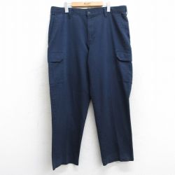 【50%OFF】W36★古着 カーゴ ワーク パンツ メンズ CiNTAS 紺 ネイビー 25may28 中古 ボトムス ロング