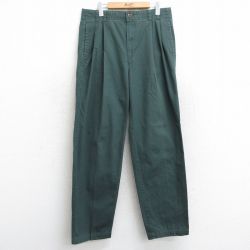 W34★古着 ドッカーズ パンツ メンズ 00年代 00s ダック地 コットン 緑 グリーン 25may28 中古 ボトムス ロング