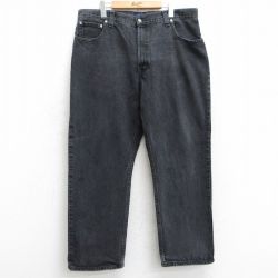 【50%OFF】W38★古着 ベーシックエディションズ ジーンズ メンズ コットン 黒 ブラック デニム 25may28 中古 ボトムス ジーパン Gパン ロング パンツ