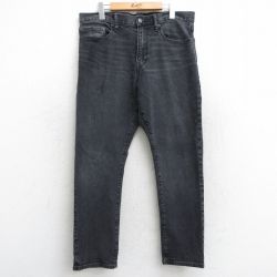 【20%OFF】W35★古着 ギャップ GAP　ジーンズ メンズ ヒゲ 黒 ブラック デニム 25may28 中古 ボトムス ジーパン Gパン ロング パンツ