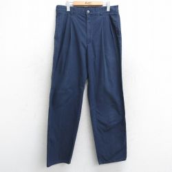 W34★古着 ドッカーズ パンツ メンズ 90年代 90s コットン USA製 紺 ネイビー 25may28 中古 ボトムス ロング