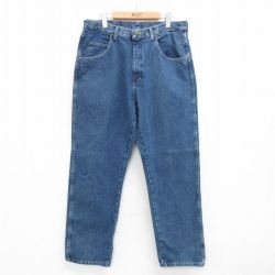 W36★古着 ジーンズ メンズ OLDMILL コットン 紺 ネイビー デニム 25may29 中古 ボトムス ジーパン Gパン ロング パンツ