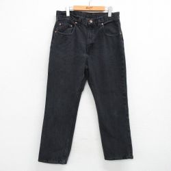 W34★古着 アリゾナジーンズ ジーンズ メンズ コットン 黒 ブラック デニム 【spe】 25may29 中古 ボトムス ジーパン Gパン ロング パンツ