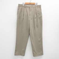 【50%OFF】W36★古着 パンツ メンズ 90年代 90s コットン USA製 ベージュ カーキ 25may29 中古 ボトムス ロング