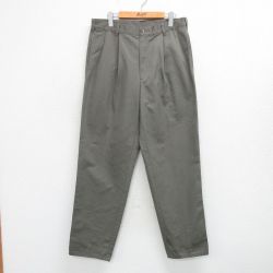 W34★古着 パンツ メンズ 90年代 90s コットン USA製 グレー系 25may29 中古 ボトムス ロング