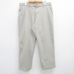 W36★古着 ドッカーズ パンツ メンズ ワンポイントロゴ 薄ベージュ カーキ 25may30 中古 ボトムス ロング
