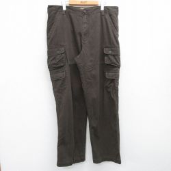 【50%OFF】W38★古着 カーゴ パンツ メンズ コットン タロン 茶 ブラウン 25may30 中古 ボトムス ロング