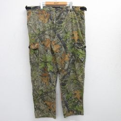 W41★古着 カーゴ パンツ メンズ モッシーオーク 大きいサイズ グレー他 迷彩 25may30 中古 ボトムス ロング
