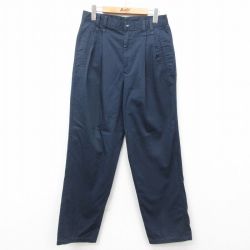 W29★古着 パンツ メンズ 濃紺 ネイビー 25may31 中古 ボトムス ロング