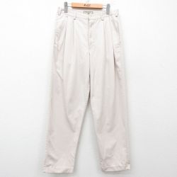 【50%OFF】W31★古着 パンツ メンズ 90年代 90s 薄ベージュ カーキ 25may31 中古 ボトムス ロング