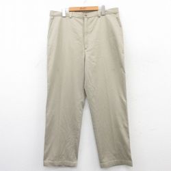 W37★古着 パンツ メンズ 90年代 90s コットン USA製 ベージュ カーキ 25may31 中古 ボトムス ロング
