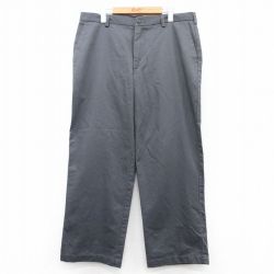 W37★古着 IZOD パンツ メンズ コットン 濃グレー 25may31 中古 ボトムス ロング