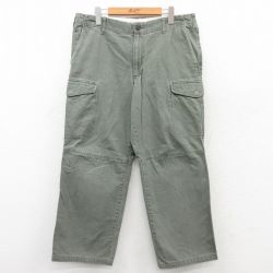 W35★古着 ドッカーズ カーゴ パンツ メンズ ダック地 コットン 緑 グリーン 25jun02 中古 ボトムス ロング