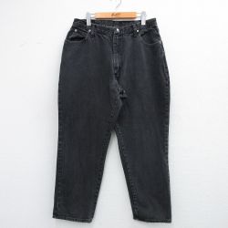 W33★古着 ラングラー Wrangler ジーンズ メンズ 90年代 90s コットン USA製 黒 ブラック デニム 25jun04 中古 ボトムス ジーパン Gパン ロング パンツ