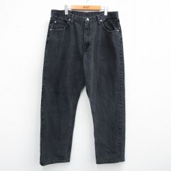 【20%OFF】W33★古着 ラングラー Wrangler ジーンズ メンズ コットン 黒 ブラック デニム 25jun04 中古 ボトムス ジーパン Gパン ロング パンツ