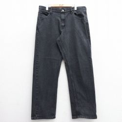 W37★古着 ラングラー Wrangler ジーンズ メンズ 黒 ブラック デニム 25jun04 中古 ボトムス ジーパン Gパン ロング パンツ