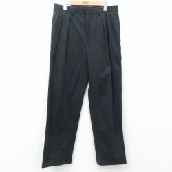 W33★古着 ラルフローレン Ralph Lauren ブランド パンツ メンズ 90年代 90s コットン 黒 ブラック 25jun05 中古 ボトムス ロング