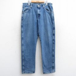 【50%OFF】W36★古着 ラングラー Wrangler ジーンズ メンズ コットン 紺 ネイビー デニム 25jun09 中古 ボトムス ジーパン Gパン ロング パンツ