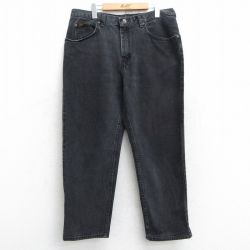 W38★古着 リー Lee ジーンズ メンズ コットン 黒 ブラック デニム 25jun09 中古 ボトムス ジーパン Gパン ロング パンツ