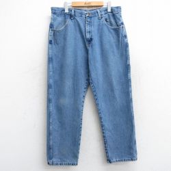 【50%OFF】W36★古着 ラスラー ジーンズ メンズ コットン 紺 ネイビー デニム 25jun09 中古 ボトムス ジーパン Gパン ロング パンツ