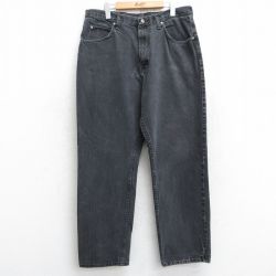 【20%OFF】W36★古着 ラングラー Wrangler ジーンズ メンズ コットン 黒 ブラック デニム 25jun09 中古 ボトムス ジーパン Gパン ロング パンツ